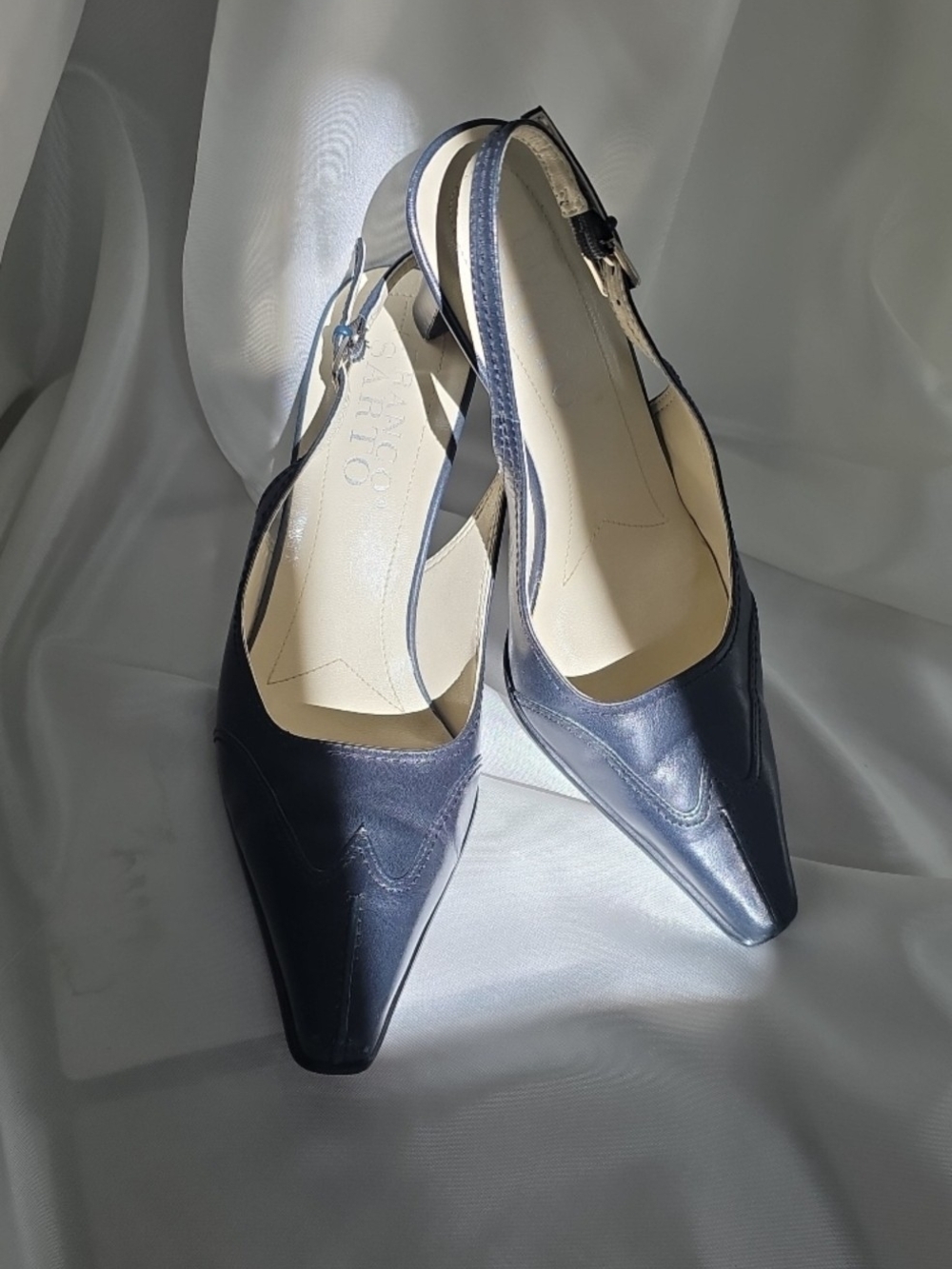 Franco Sarto Navy Pointed Slingback Pumps